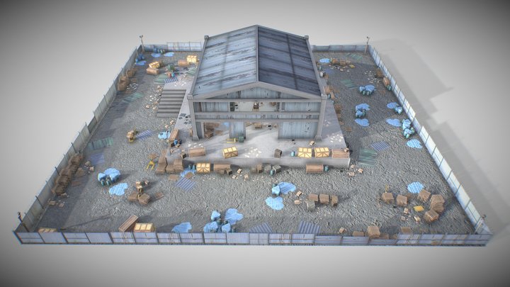 Realistic Modern Industrial Warehouse Asset Pack 3D Model