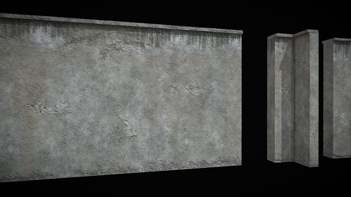 Wall low poly 3D Model