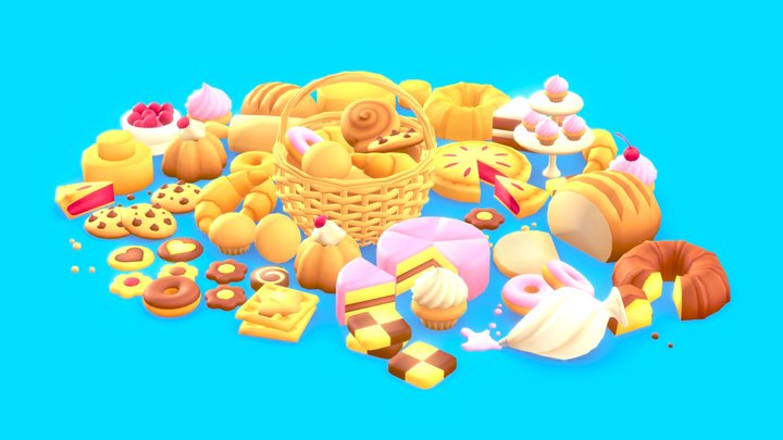 Pastries Pack 3D Model