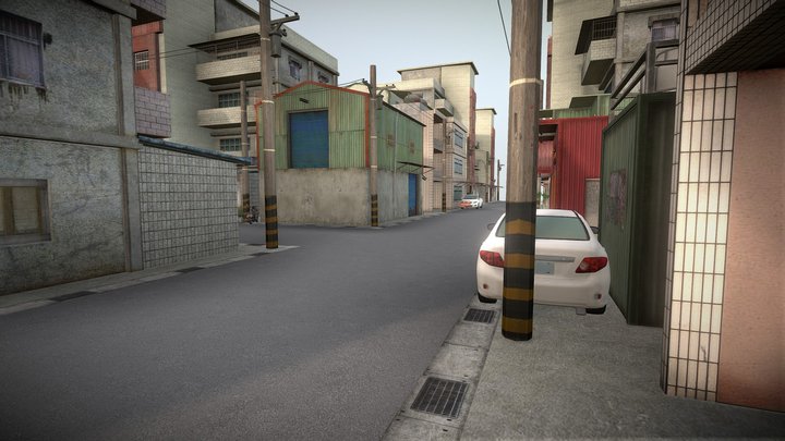 TW Street T-Intersection 02 3D Model