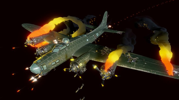 Crash of a B-17 3D Model